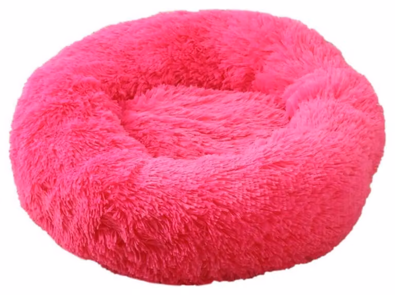 Cuccia per cani, cuccia per gatti, morbida, rotonda, in peluche, 40 cm, color rosa