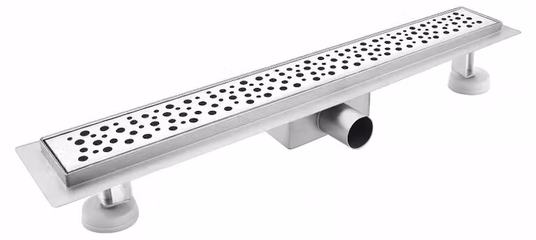 Scarico a pavimento da 110 cm, extrapiatto, in acciaio inossidabile, kit completo con sifone