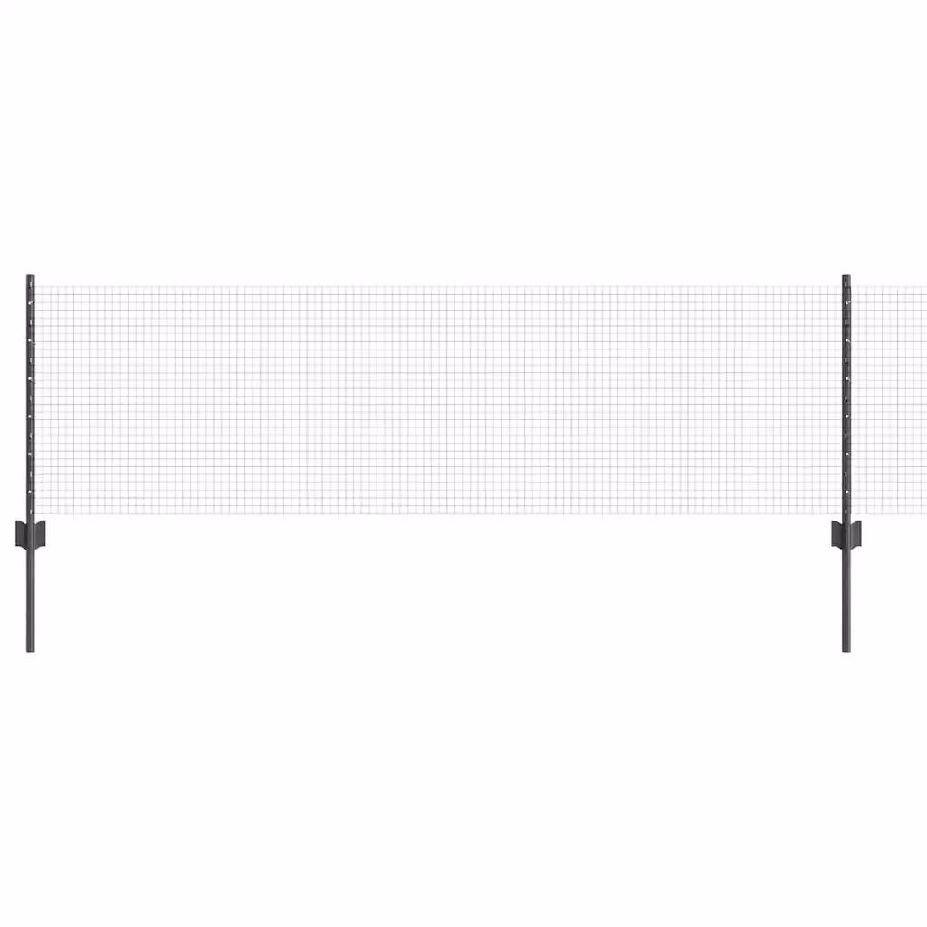 Recinzione in rete saldata con pali vidaXL in acciaio e PVC, colore grigio, da installare nel terreno, L: 50,0 cm x H: 60,0 cm – 2