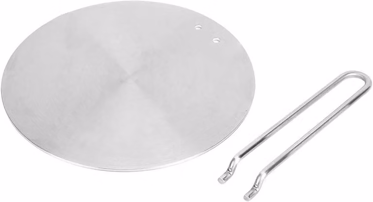 Piastra di distribuzione del calore in acciaio inossidabile per piani cottura a induzione - Adattatore termico per cucinare e riscaldare (24 cm)