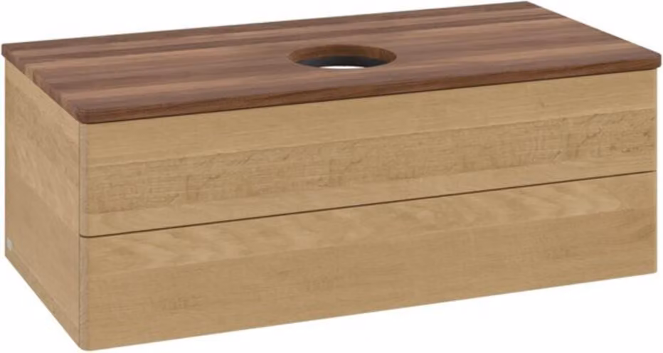 V&B Mobiletto senza struttura frontale - illuminazione Antao 100x36x50cm, WBP-color w. wal, rovere miele