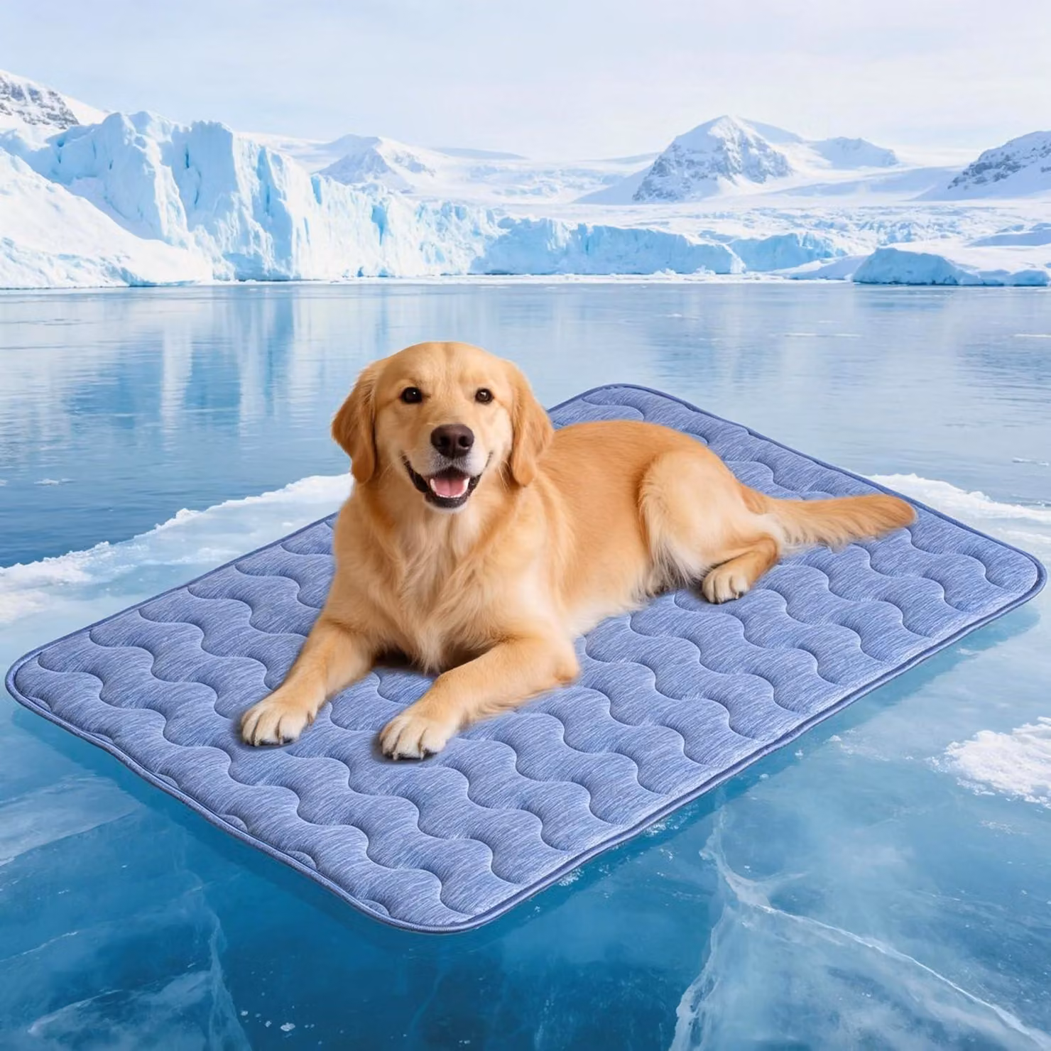 Tappetino refrigerante per cani, fronte-retro, 100 x 70 cm, realizzato in fibra refrigerante Arc-Chill, con elevata capacità di raffreddamento (Q-MAX > 0,45), pieghevole e lavabile