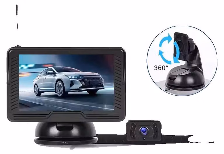 Sistema telecamera posteriore, schermo da 4,3 pollici, connessione wireless, impermeabile IP69, risoluzione HD 800x480, facile da installare