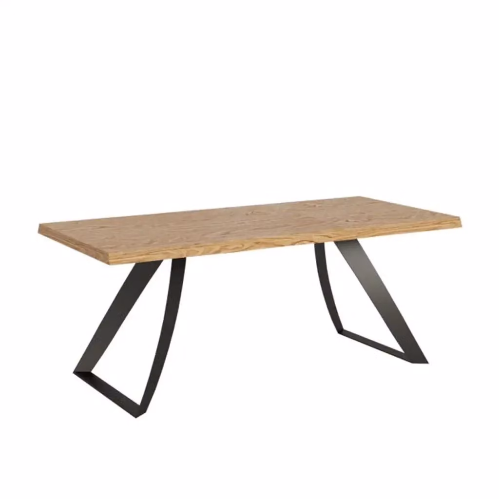 Tavolo allungabile Itamoby in legno di rovere con bordo naturale e gambe in metallo antracite L/P: 200-300 x 90 cm – 2