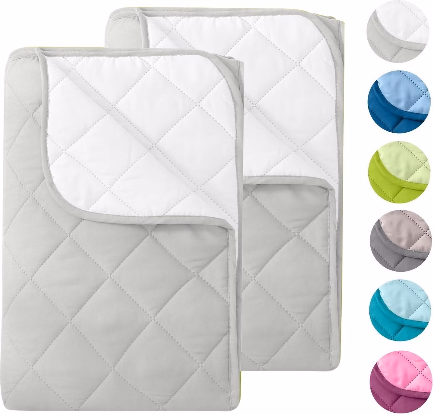 WOMETO 2 copriletti estivi in microfibra 155x2200 bianco e lana bianco I OEKO-TEX, resistente al lavaggio, copriletto leggero per il campeggio e le giornate calde, utilizzabile senza fodera