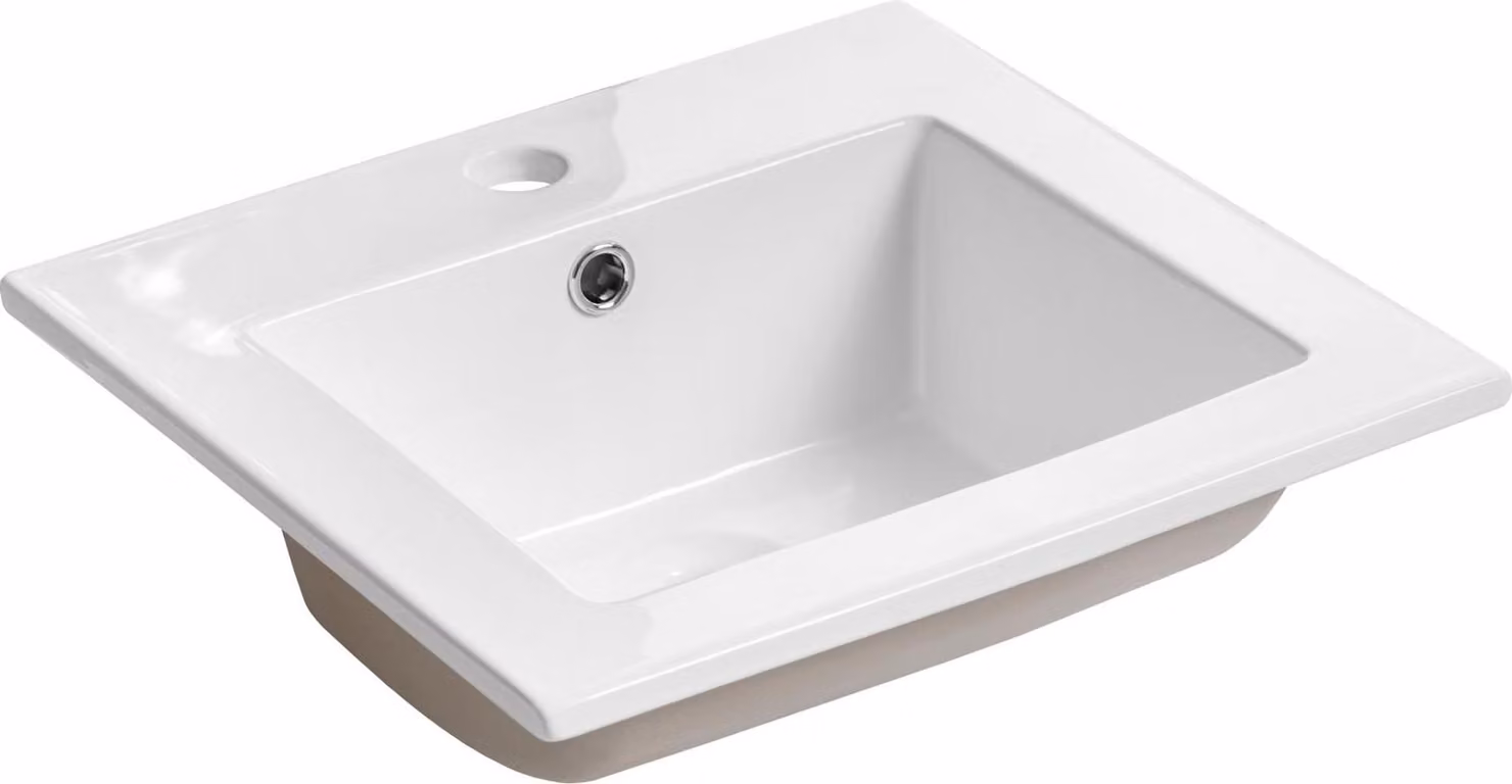 Keramik Waschtisch Waschbecken Aufsatzwaschtisch Weiß Einbau Becken Badezimmer