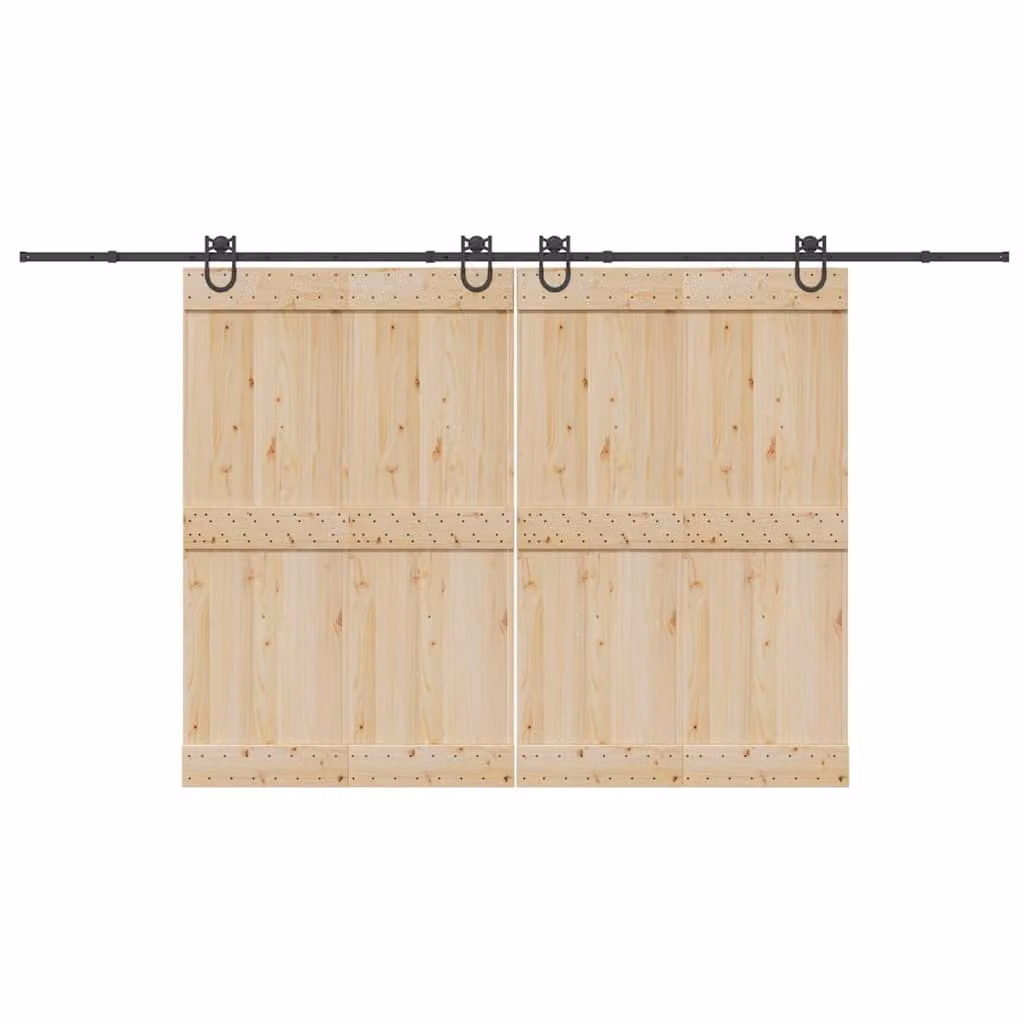 Kit di binari per porte scorrevoli vidaXL in acciaio inossidabile nero opaco