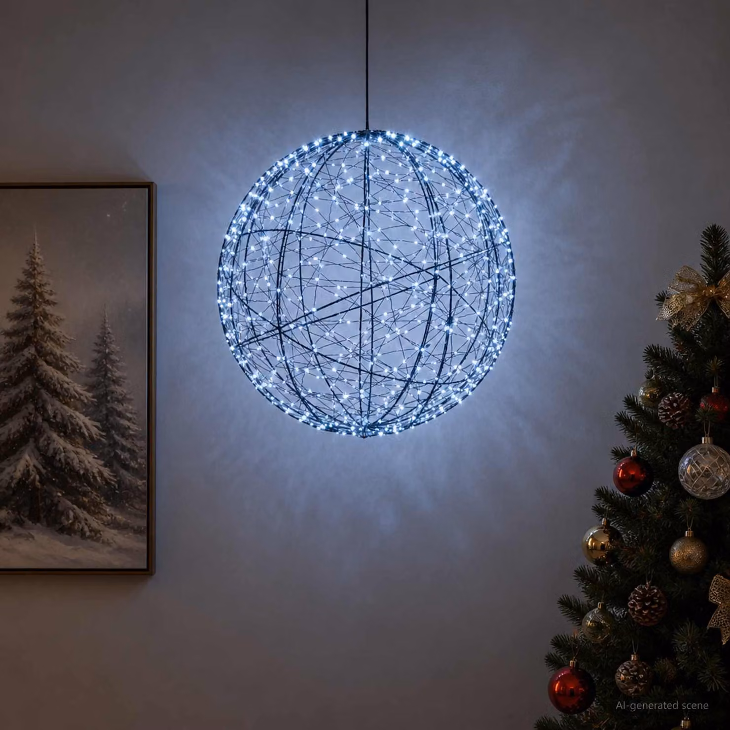 vidaXL Luce a punta di Natale 500 LED Bianco freddo Ø 40 x 42 cm