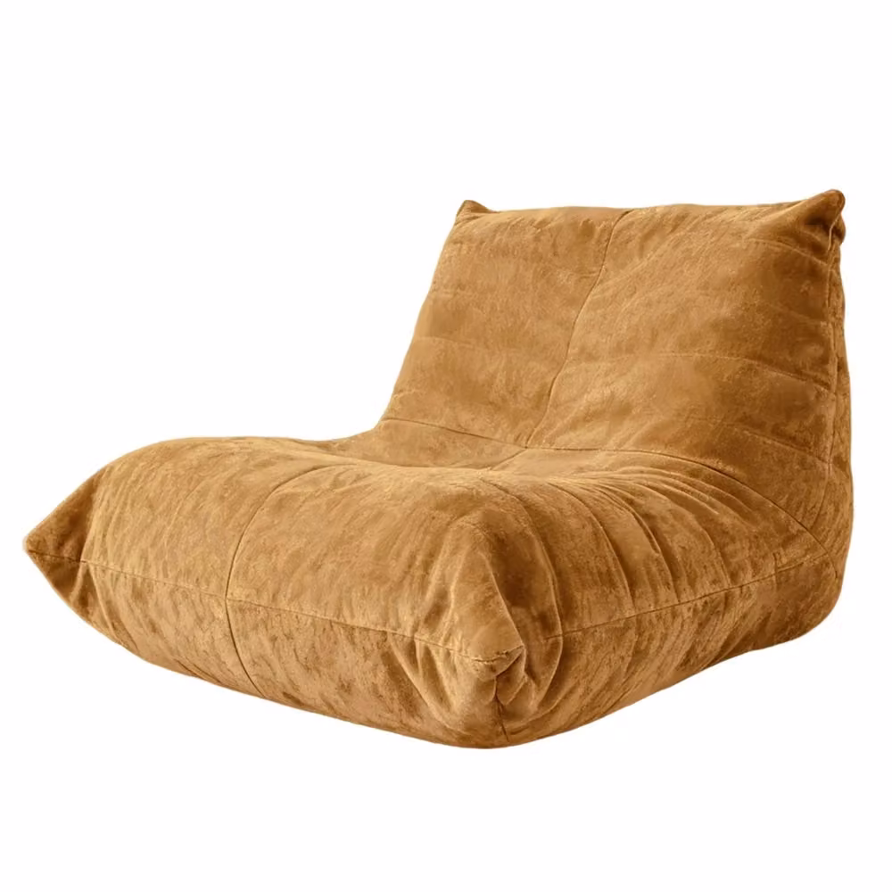 Divano relax Minimal in tessuto bianco con imbottitura in foam chunks per soggiorno e camera da letto – 2
