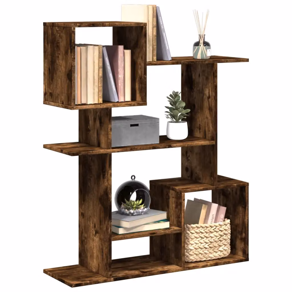 Libreria Divisorio vidaXL in MDF Rovere Fumo, Design Moderno, L 92 cm x P 29 cm x H 112 cm