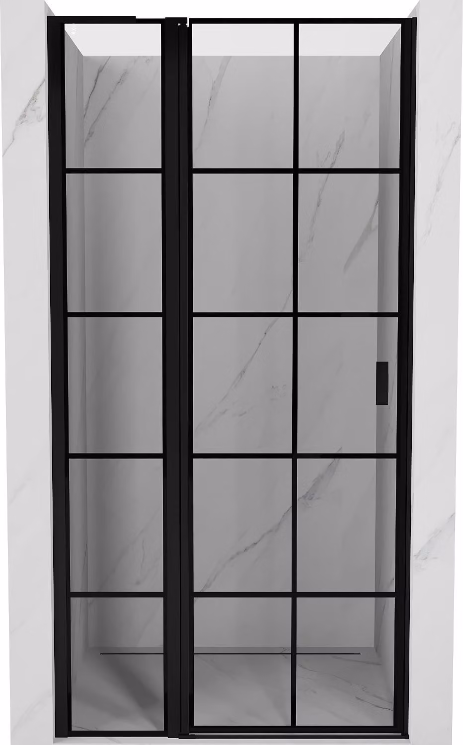 Mexen Mist L porta doccia a battente sinistra 120 cm, griglia nera, nero - 8A4L-120-000-70-77-L