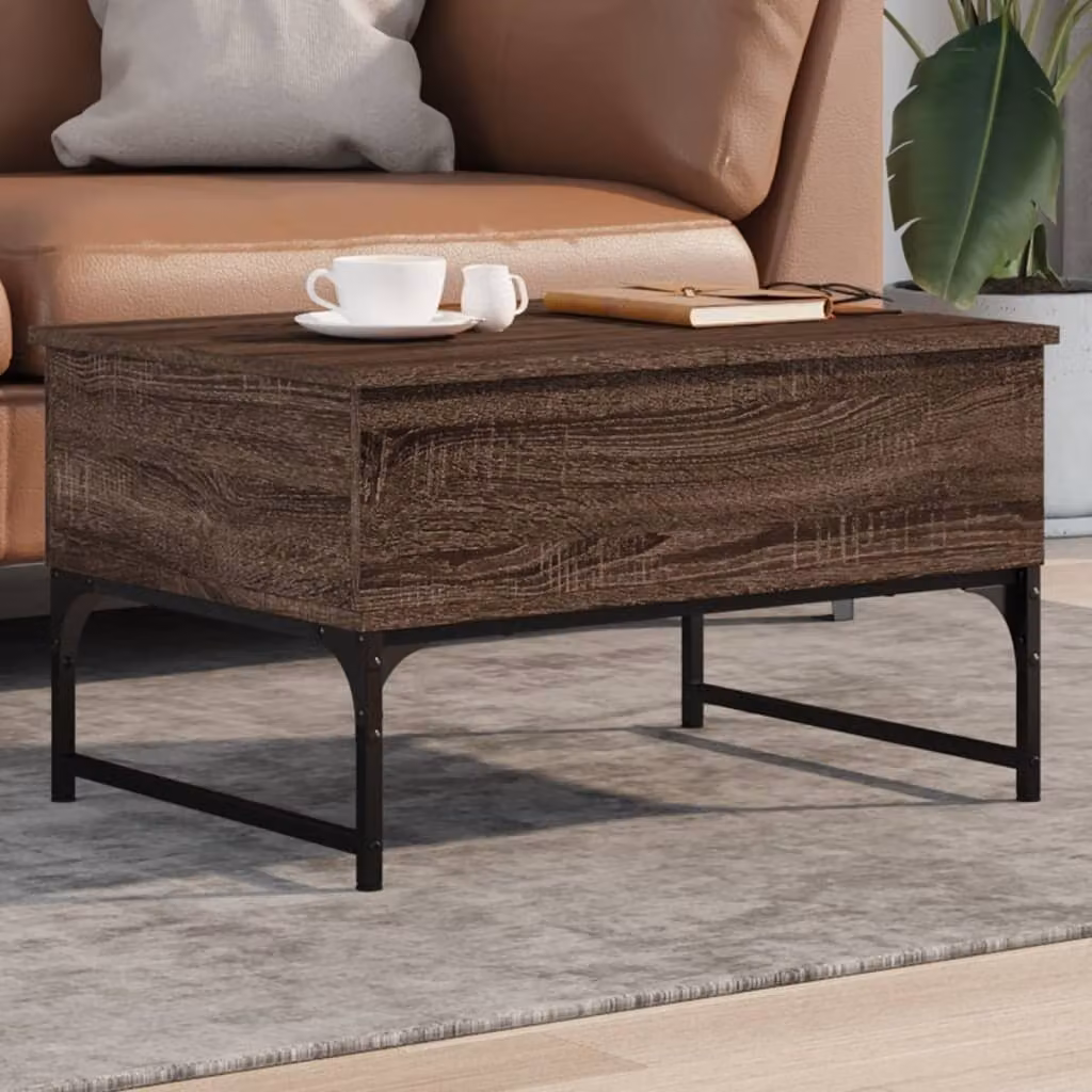 Maison Exclusive - Tavolino marrone effetto rovere 70x50x40 cm Materiale ligneo Metallo