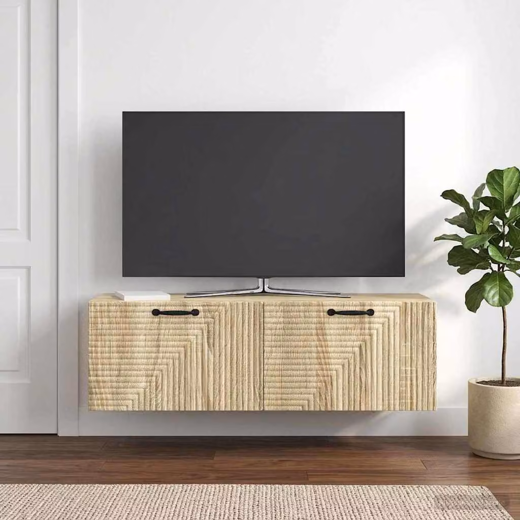 vidaXL Mobile Porta TV da Muro Moderno in Legno Marrone, L 98 x P 31 x H 30 cm