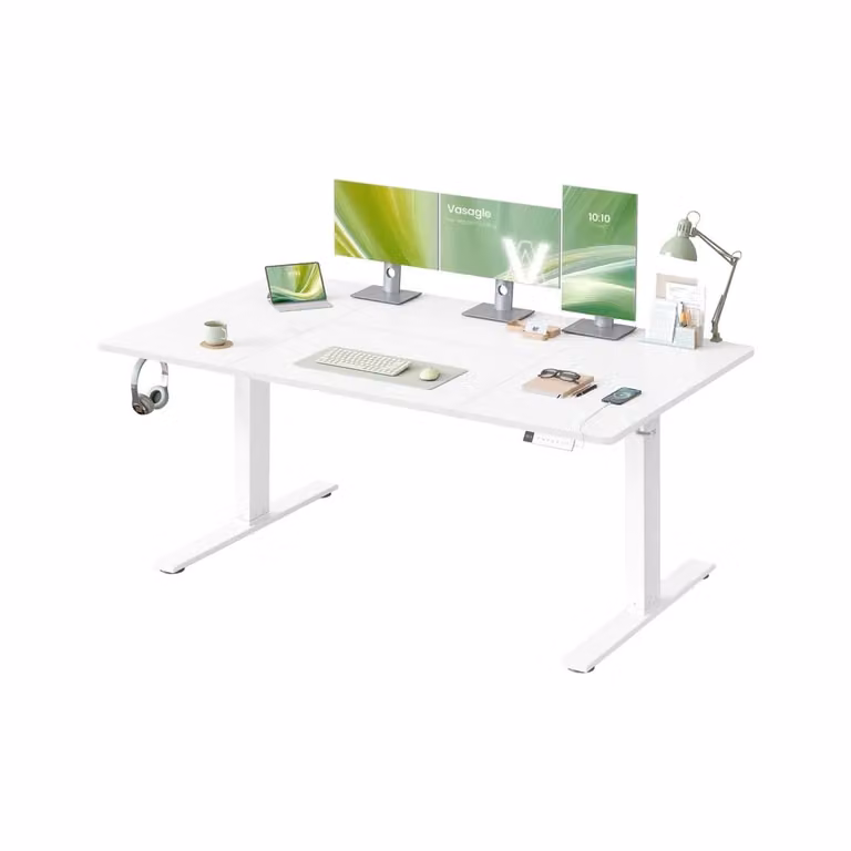 Scrivania Regolabile in Altezza, Bianco Opaco / 160 x 80 cm