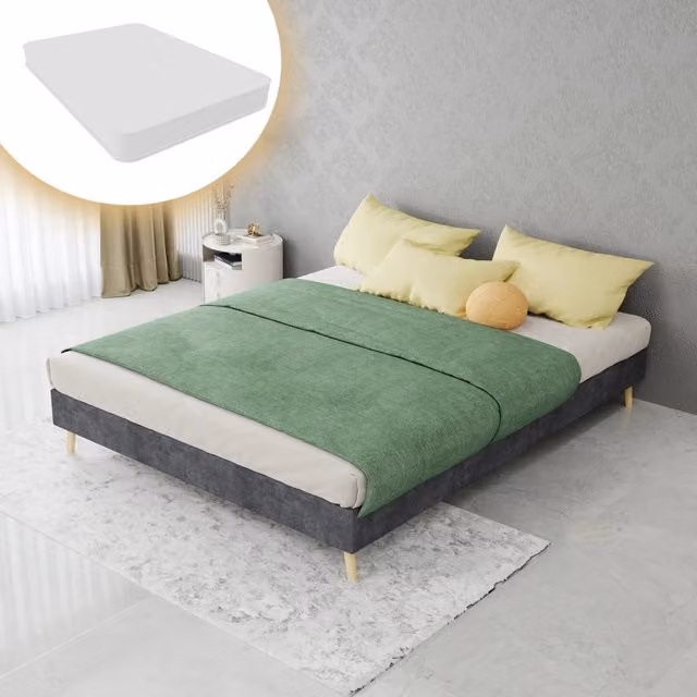 letto tela e metallo grigio 140 x 200 cm