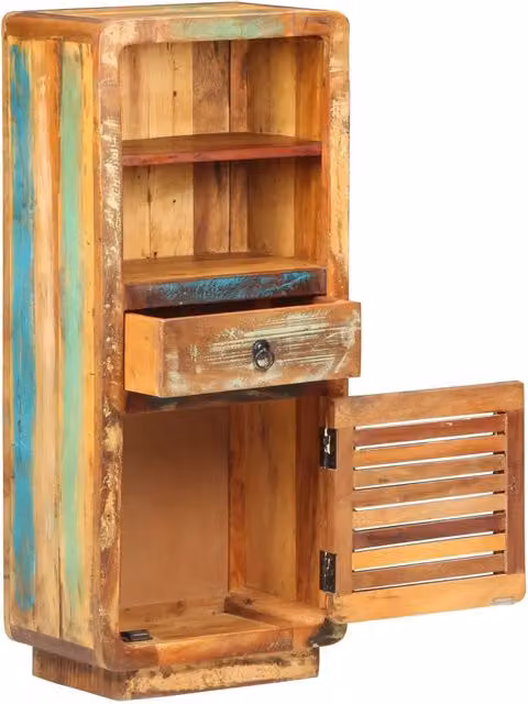Credenza-Buffet-Armadio da cucina Alta 45x32x110 cm in Legno Massello di Recupero