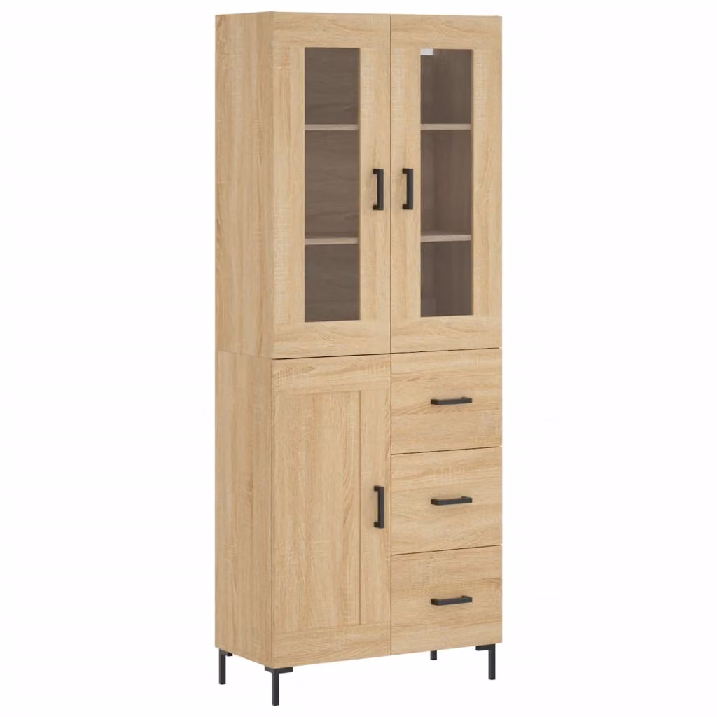 Credenza Rovere Sonoma 69,5x34x180 cm in Legno Multistrato