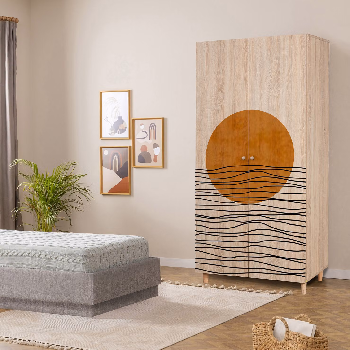 Skye Decor, Lidya 2 -974, armadio, Sonomo, 100 % PANNELLI DI PARTICELLE RIVESTITI IN MELAMMINA, 90 x 52 x 192 cm