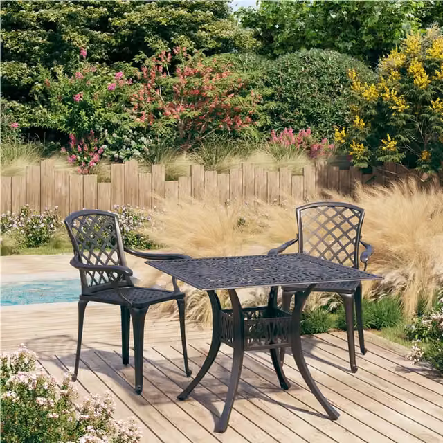 Set da Bistrot 3 pz in Alluminio Pressofuso Nero 3070587