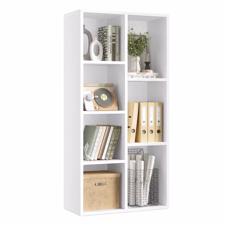 Libreria Scaffale da Terra con Scomparti Aperti, Bianco