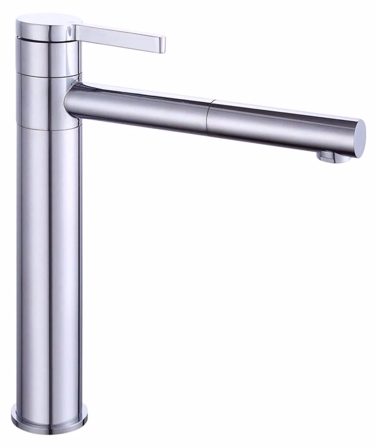 Rubinetto per lavabo - Modello alto - Bocca girevole a 360° - Montaggio a vista - Corpo e valvola in acciaio inossidabile - Attacco G3/8 - Argento