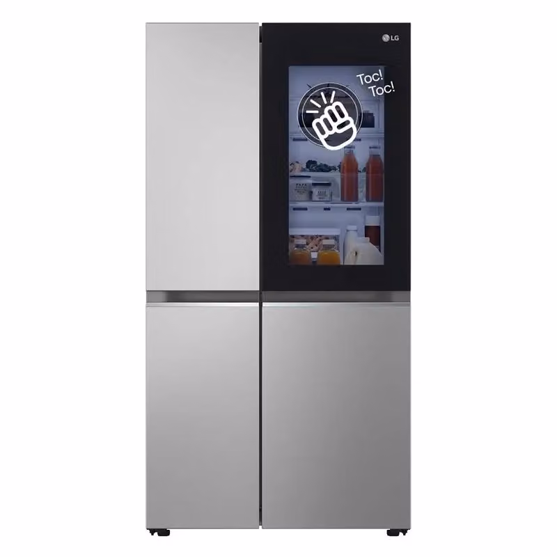 LG Electronics Frigorifero Side-by-Side Instaview™ Silver con No Frost, Connessione WiFi e Controllo tramite App, H 179 cm x L 91,3 cm – 2