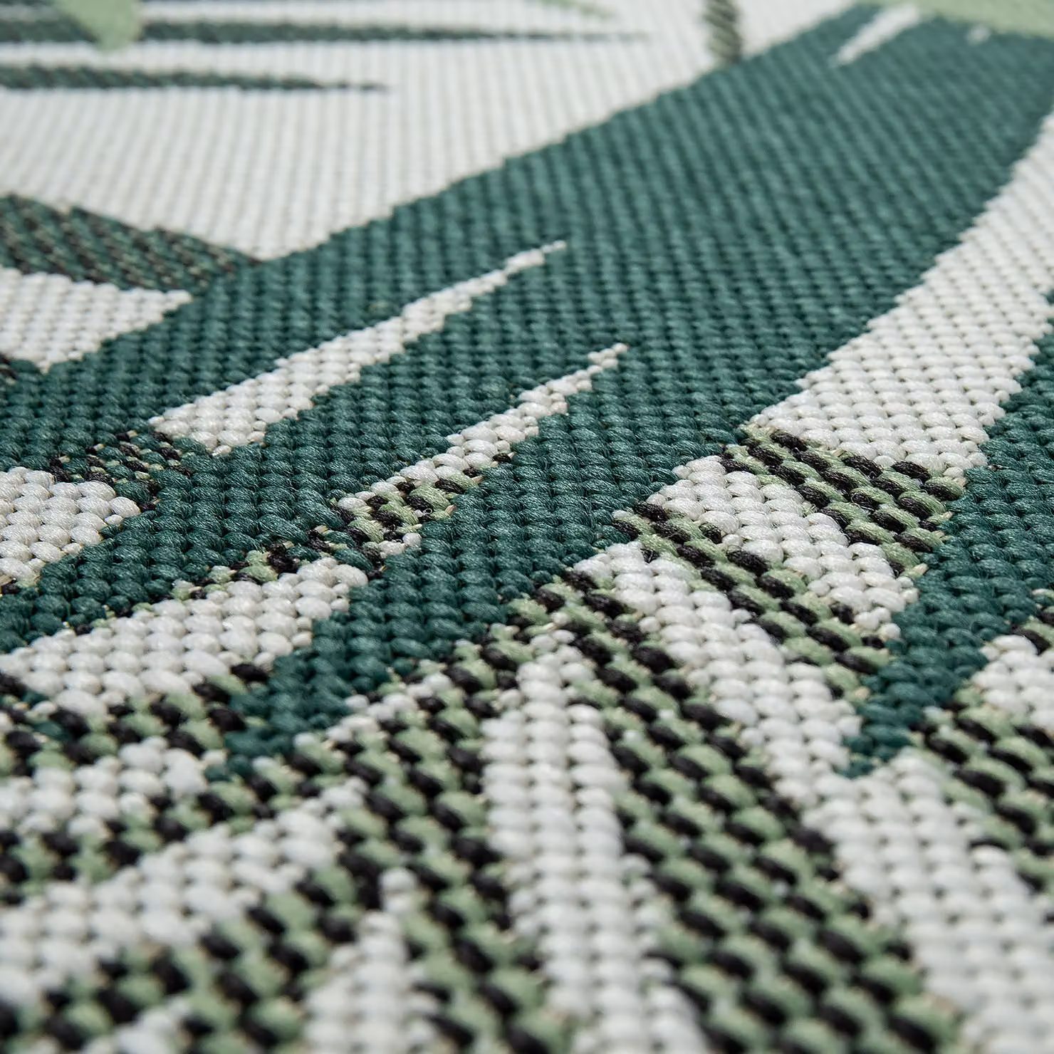 Tappeto per interni ed esterni Ostenza verde con motivo floreale L: 140 cm, P: 200 cm – 2