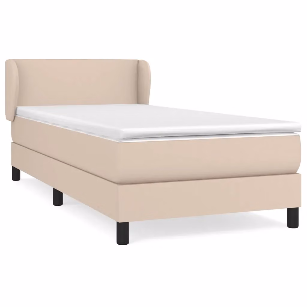 Letto a molle con materasso vidaXL in similpelle color cappuccino L 90 cm x P 200 cm – 2