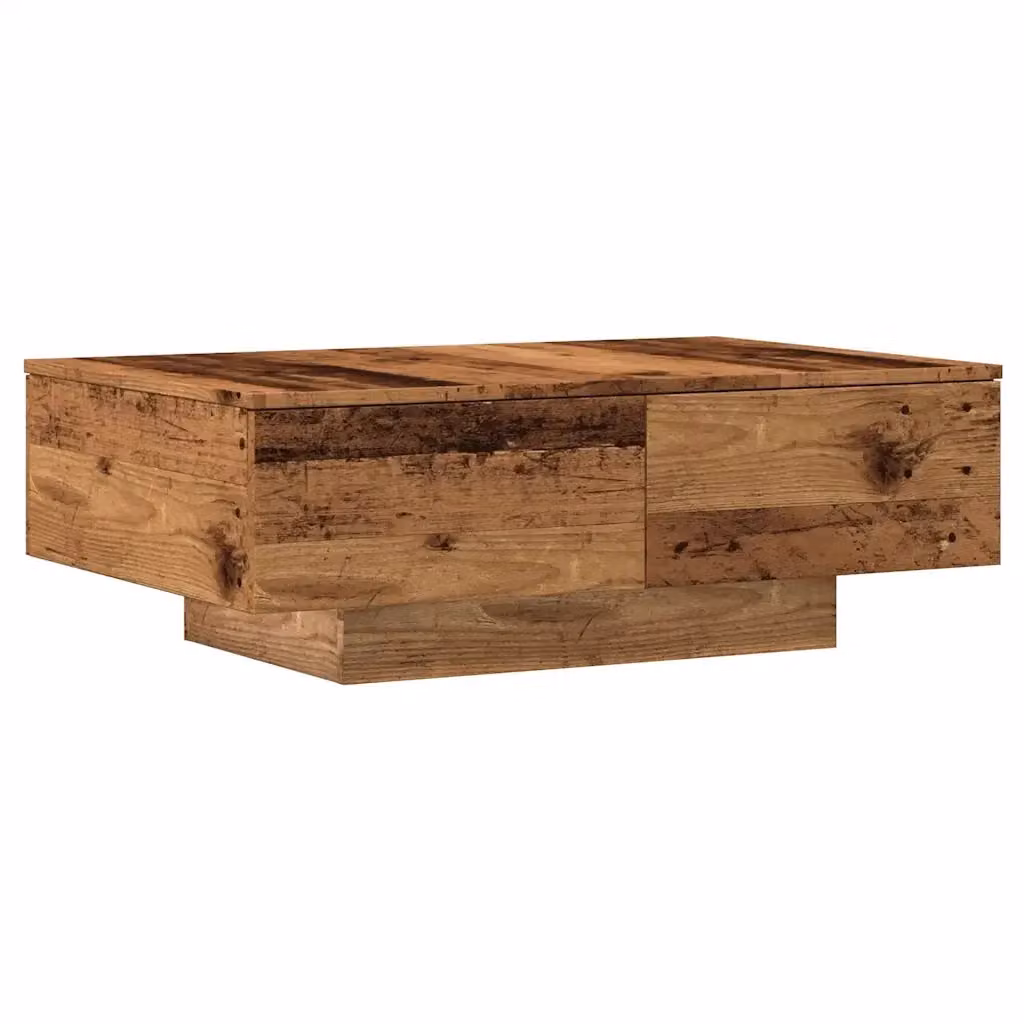 Tavolino da salotto rettangolare vidaXL in legno color marrone antico L/P/H: 90 x 60 x 31 cm – 2