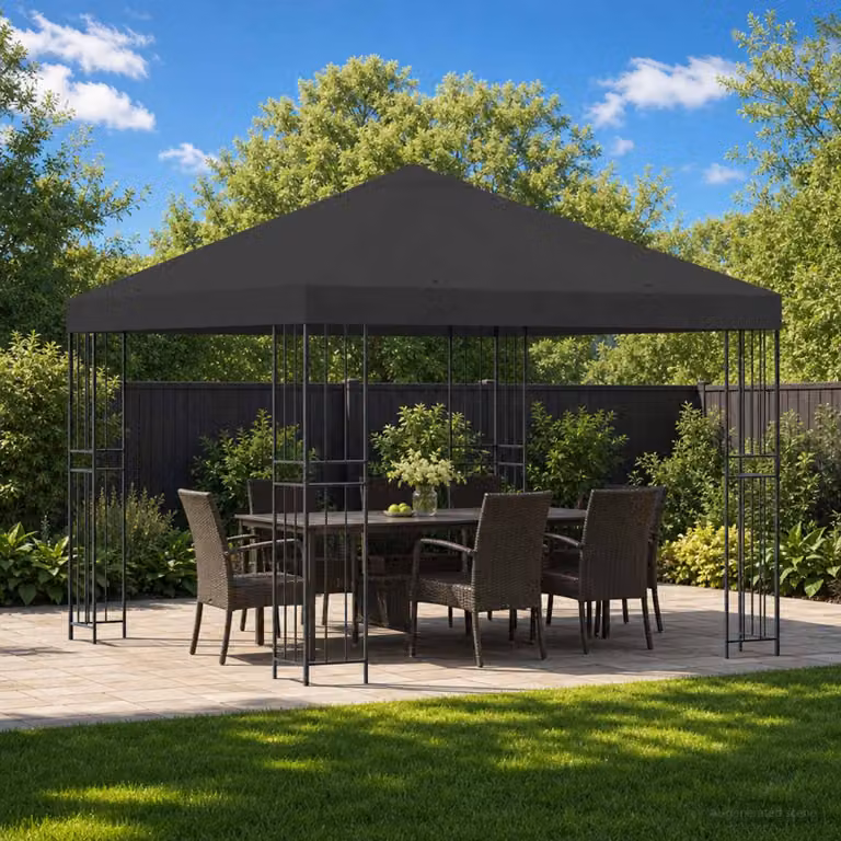 Gazebo vidaXL in acciaio e poliestere antracite 3 x 3 m
