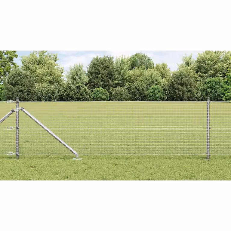 Recinzione in rete saldata con punte vidaXL in acciaio zincato argento, L: 0,5 m, H: 25 cm
