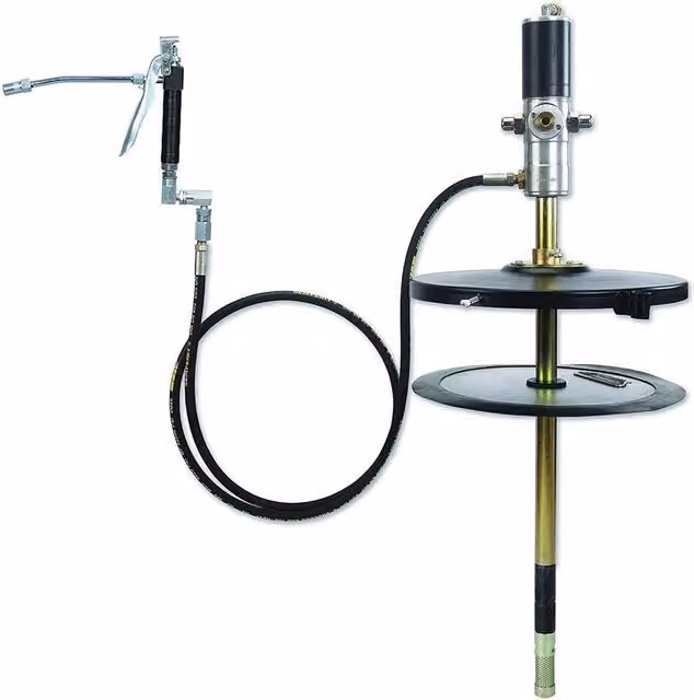 Ingrassatore per fusti ad aeropulsometro GROZ GP4/ST6/501/BSP con rapporto aria 50:1 in acciaio nero