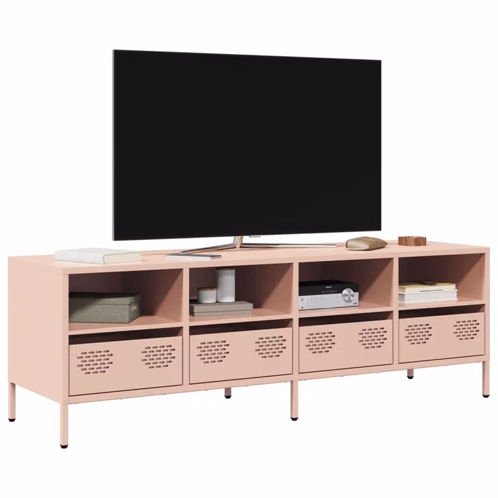vidaXL Mobile TV Rosa 135x39x43,5 cm in Acciaio Laminato a Freddo