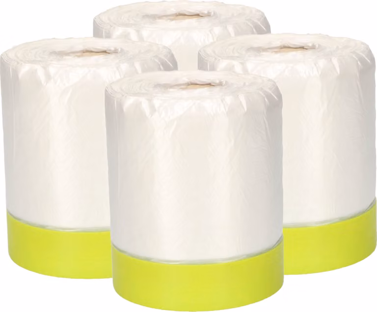 Set di 4 pellicole di mascheratura KOTARBAU® con nastro adesivo 85mm x 33m per lavori di pittura e ristrutturazione
