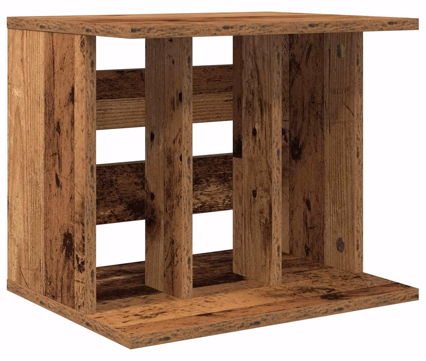 Contenitore per dischi in vinile, realizzato in legno riciclato, dimensioni 42 x 33 x 36 cm, materiale: legno composito