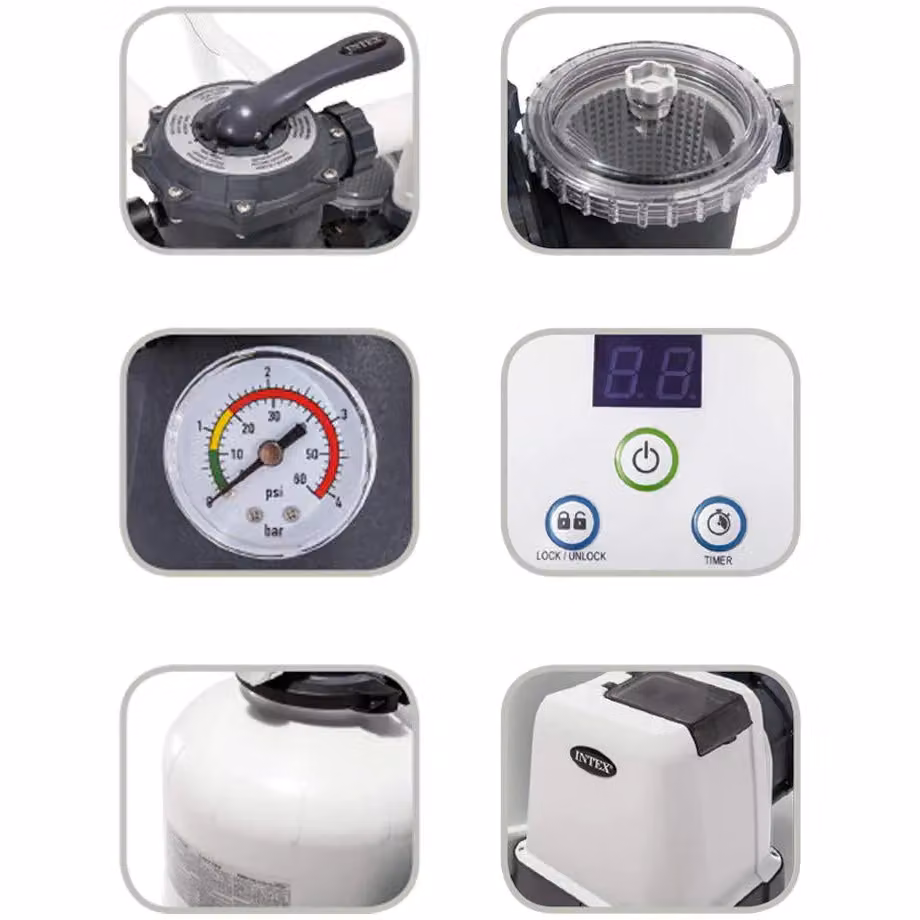 Pompa filtro a sabbia Krystal Clear Intex per piscine fuori terra, colore bianco, portata 12000 l/h – 2