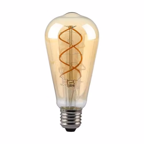 5W St64 Filament Bulb 1800K Amber Glass Dimmable