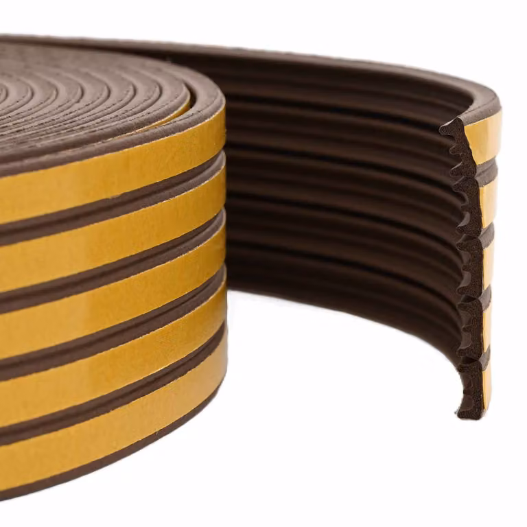 vidaXL Nastro adesivo in schiuma EPDM per finestre, Marrone, L: 9 mm, Spessore: 4 mm, Lunghezza: 50 m