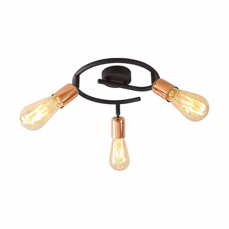 Plafoniera DARIA 3xE27/40W, nero / rame L: 400, L: 400, H: 150, attacco E27, dimmerabile