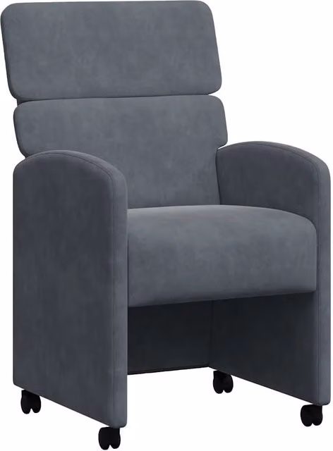Sedie da Pranzo con Ruote 2 pz | Sedie da cucina Grigio scuro 58 x 65 x 98 cm