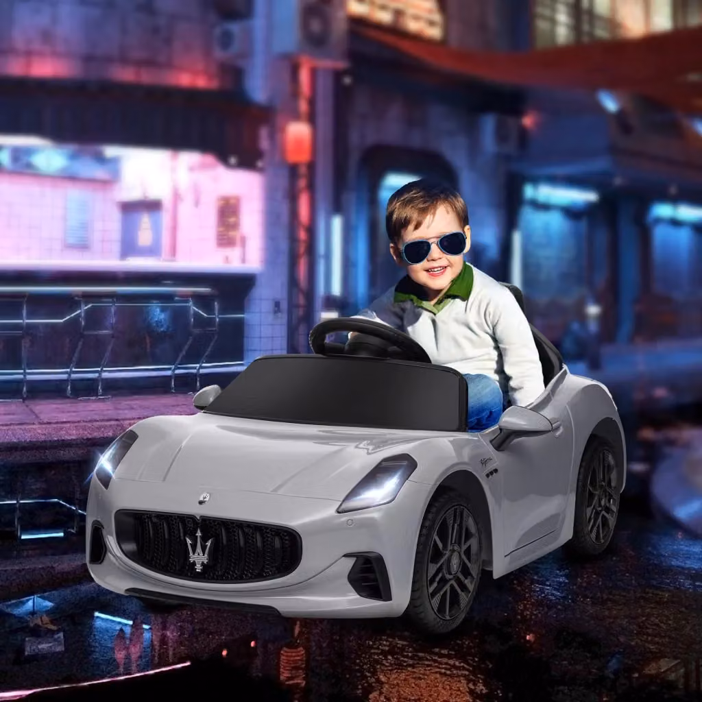 Macchina Elettrica per Bambini Maserati Gran Turismo Folgore 12V Grigio con Batteria Ricaricabile – 2