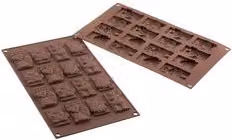 Stampo per cioccolatini Silikomart Winter Choco in silicone marrone L: 30 cm, P: 17,5 cm
