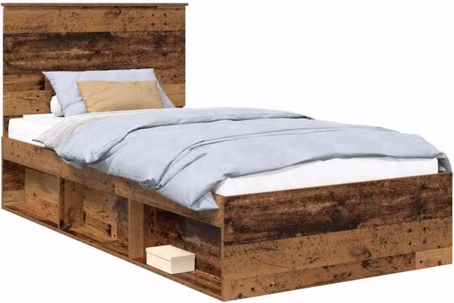 Letto singolo | Letto per adulti | Struttura del letto Legno vecchio 100 x 200 cm Pino massello