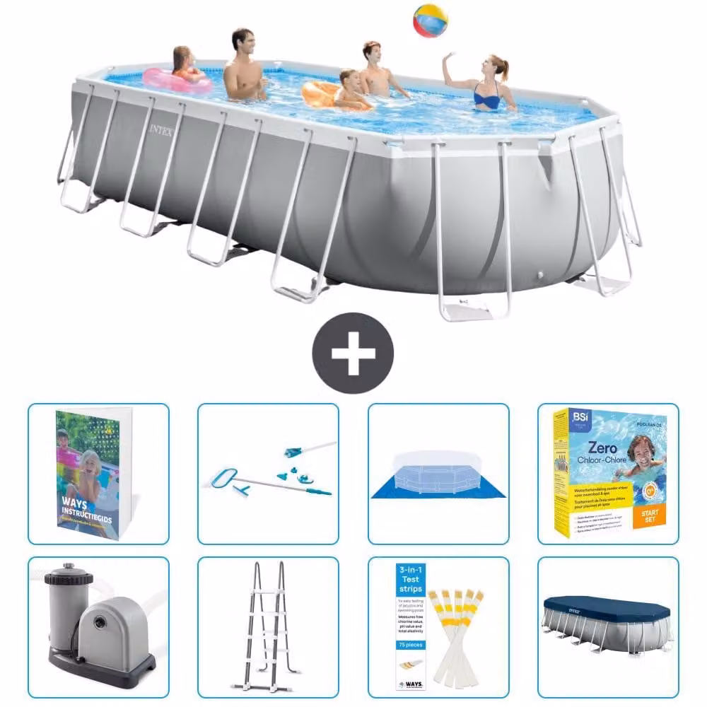 Piscina fuori terra ovale "Prism Frame" - 610x305x122 cm - Kit composto da 7 elementi - Modello S550