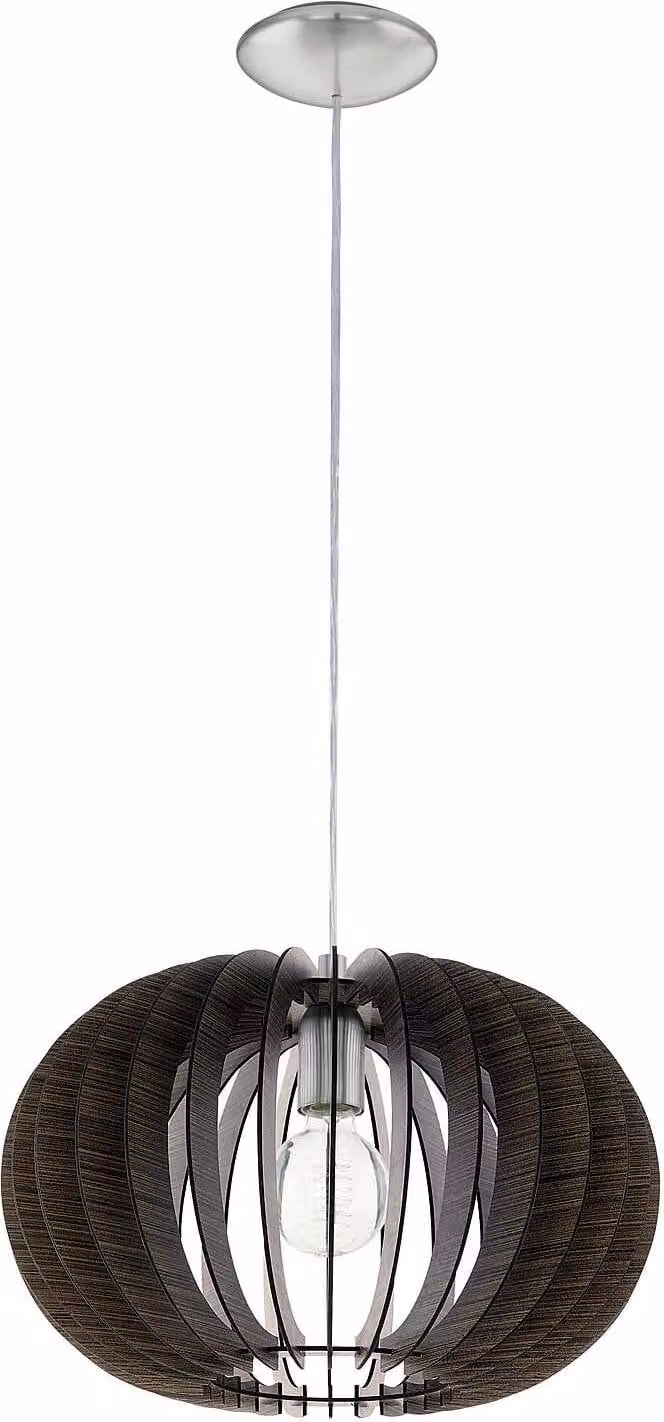 Lampada a sospensione in legno marrone scuro argento LED adatto Ø 50cm altezza 150cm