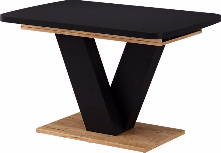 Tavolo da pranzo allungabile Vicco Fenaro Nero/Rovere dorato 120-160 x 80 cm Allungabile, Model 57999