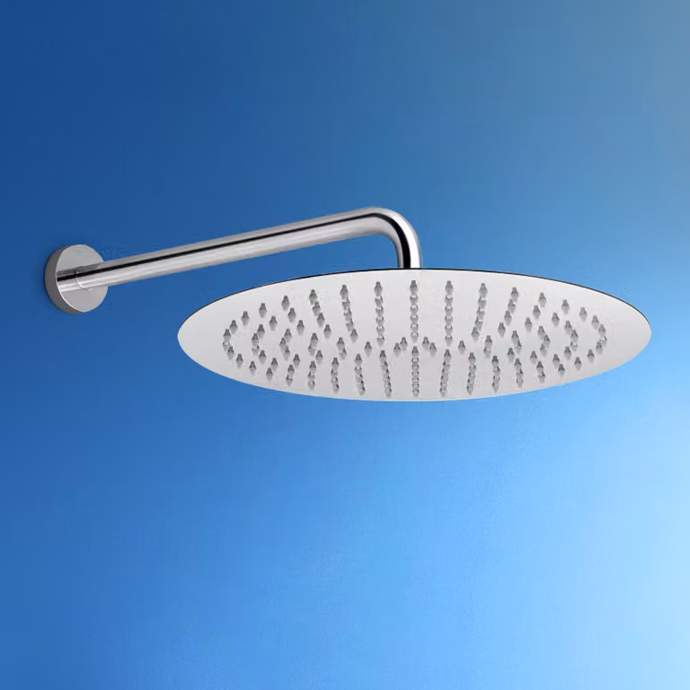 JOHO soffione doccia a pioggia grande rotondo 30cm set soffione in acciaio inox 304 con braccio doccia a prova di bomba braccio a muro (D30cm/40cm)
