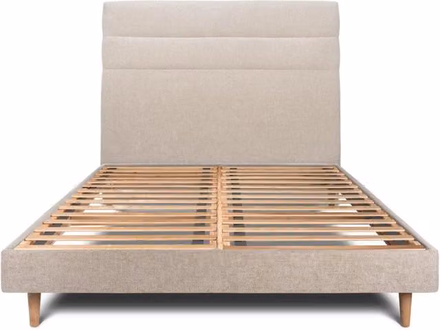 Letto 140x190 cm con testiera in linea - Tessuto Tela opaca