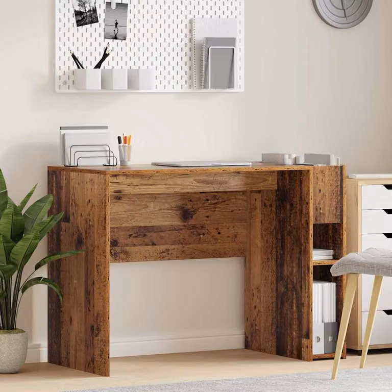 Scrivania moderna vidaXL in legno ingegnerizzato marrone L: 109 cm, P: 50 cm, H: 78 cm