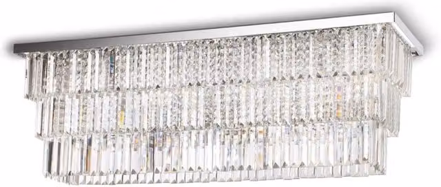 Lampada da soffitto Martinez PL8 Ideal-Lux in cromo e vetro trasparente